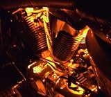 Amber Yellow Motorcycle LED Neon Accent Lighting Kit with 10 Chrome LED Light Pods by Pivotal Powersports Corp.