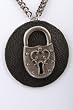 Rocker Jewelry Metal and Leather large Lock Medallion