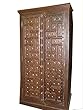 Vintage Indian Cabinet Reclaimed Antique Jodhpur Huge Geometric Brass Studs Storage Armoire India Furniture