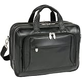 McKlein West Loop Leather Expandable Double Compartment Briefcase