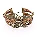 ELBLUVF Alloy Harry Potter Deathly Hallows Snitch Owl Brown Synthetic Leather Bracelet
