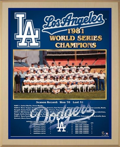Los Angeles Dodgers Large Healy Plaque - 1981 World Series Champs