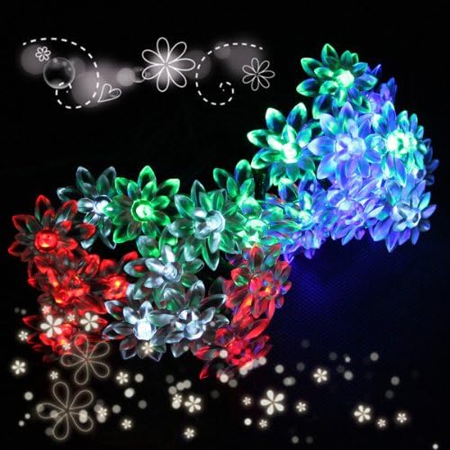 30LED Colorful Solar Flower Lotus String Light Christmas Gift Decor.