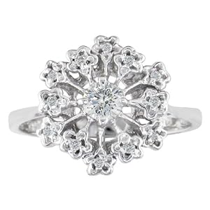 White Gold Diamond Right Hand Ring (1/10 cttw)