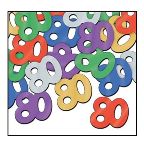 80th Multicolored Confetti