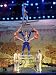 Acrobats in a Human Pyramid Perform a Balancing Act Artists Photographic Poster Print, 18x24