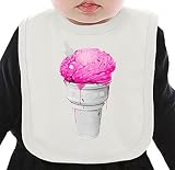 Pink Ice Cream ネクタイを有する有機ビブ Medium