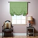 ALEKO® Olive Color 42 x 63 Tie Up Curtains Shade Thermal Insulated Blackout Curtain