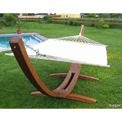 Luxus Holz H�ngemattengestell H�ngematte mit Matte AS-S RELAX-XXL 410cm L�rche