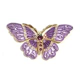 Purple Amethyst Austrian Rhinestone Butterfly Gold Plated Brooch Pin