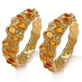 Real Collectibles by Adrienne® Amber-Color Cabochon Hoop Earrings