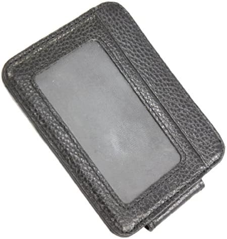 Vodux Men's Leather Credit Card Holder Wallet with Money Clip One Size Black