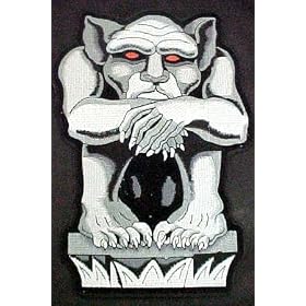 Gothic Gargoyle Emroidered Vest Patch Biker Large 11X7