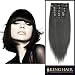 Kinghair Deluxe 18 Inch Natural Black_1b Premium Clip In Remy Human Hair Extensions _7 Pieces Set_Cl