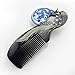 Greenery Luxury Delicate Natural Black Buffalo Horn Hair Comb Handcraft with Phoenix Carvings Handle, Nice Christmas Gift