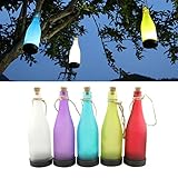 Sefuu オシャレ LED ソーラー式 ボトル ★ 自動 センサーTでライト　太陽エネルギ 光センサー搭載 自動感光LEDライト 屋外 5色5本セット