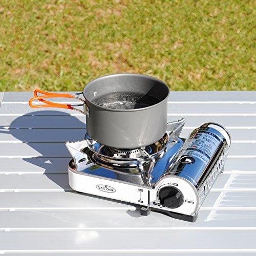 GAS ONE Stainless Steel MINI Portable Butane Camping Stove eBay