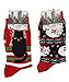 Davco Women's Christmas Kitty Cat Crew Socks (2Pr), One Size