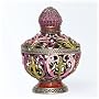 Moroccan Violet Pink Magenta Box Swarovski Crystals Jewelry Trinket, Pill Box FREE SHIP! Certificate of Authenticity