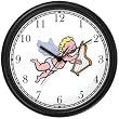Angel Playing Harp - Cherub, Angel or Cupid Theme Wall Clock by WatchBuddy Timepieces (White Frame)