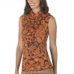 Anna Sui for Target&reg; Polyester Metallic Ruffle Sleeveless Top - Orange/Brown