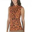Anna Sui for Target&reg; Polyester Metallic Ruffle Sleeveless Top - Orange/Brown