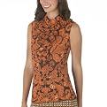 Anna Sui for Target&reg; Polyester Metallic Ruffle Sleeveless Top - Orange/Brown