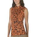 Anna Sui for Target&reg; Polyester Metallic Ruffle Sleeveless Top - Orange/Brown