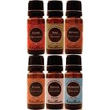 Holiday/ Seasonal Essential Oil Home Aromatherapy Sampler Set- 6/ 10 ml (Clove, Spearmint, Cassia, Nutmeg, Pine and Vanilla)