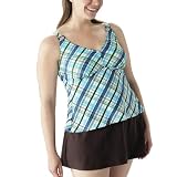 Women's Plus Size Mossimo Black: Plaid Swimwear- Bittersweet