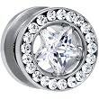 00 Gauge Stainless Steel Star CZ Screw Fit Tunnel