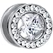 00 Gauge Stainless Steel Star CZ Screw Fit Tunnel
