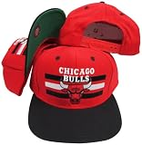 Chicago Bulls Red/Black Two Tone Snapback Adjustable Plastic Snap Back Hat / Cap