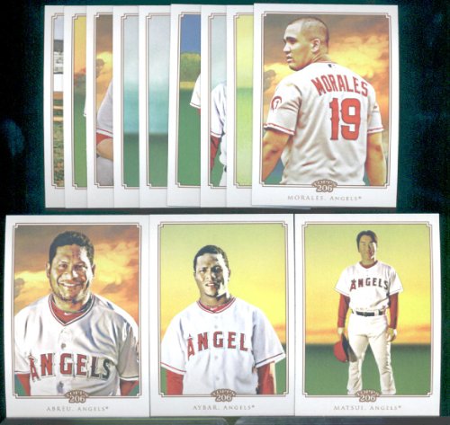 2010 Topps T-206 Baseball Cards Los Angeles Angels Complete Team Set - 12 Cards including Abreu, Kendrick, Napoli, Hunter, Weaver, Kazmir & more!