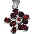 Locket Pendant with Chain Silver Garnet Gemsone Jewelry 1 inch (gpers12pndt)