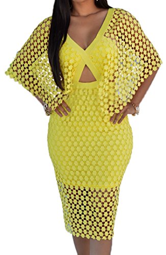 shekiss Summer Lace Sexy Party Deep V Collar Burst Club Bodycon Dresses For Women