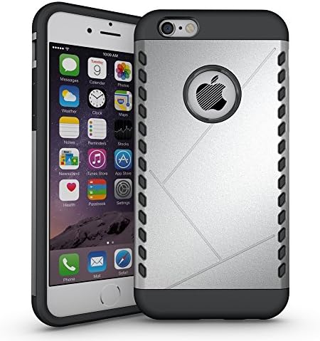 IPhone 6/6s Case, LEMY JOUNERY [Slim Fit] Rugged Hybrid Dual Layer Armor Defender Shockproof Protective Cover Case Impact Resistant Bumper with Cushioned Corner for iphone 6/6s (SILVER)