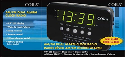 Aroc Electronics CRX-4350 AM/FM Dual Alarm Clock Radio (Black)