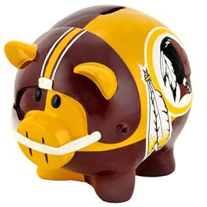 NFL Washington Redskins Resin Large Thematic Piggy Bank