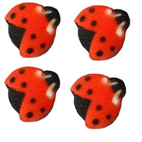 Edible Ladybugs Sugar Decorations 12 Pc by Lucks Sugar Free Desserts