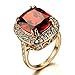 Yoursfs Retro Series 18k Rose Gold Plated Austrian Crystal 5ct Diamond-Cut Ruby Valentine's Day Gift Ring