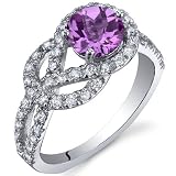 Gracefully Exquisite 1.00 Carats Pink Sapphire Ring in Sterling Silver Size 5 to 9