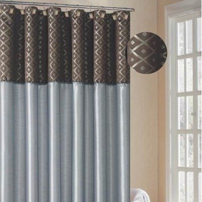 Dion Shower Curtain in Chocolate / Blue Dion Shower Curtain in Chocolate / Blue