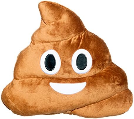 EMOJESSS Poop Emoji Smiley Emoticon Stuffed Cushion Pillow - Brown - Two Day Shipping