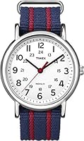 Timex Weekender Blue/Red Nylon Slip Through Strap T2N747