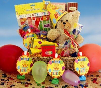 It's A Party! - Birthday Bash Gift Basket Complete With Teddy Bear