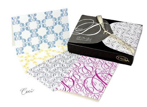 Best Price Monogram D Boxed Stationery Cards by Ceci New York 12 Cards BoxB0048IVPPY