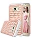 Galaxy S6 Edge Plus Case, Style4U Studded Rhinestone Crystal Bling Hybrid Armor Case Cover for Samsung Galaxy S6 Edge Plus / S6 Edge + with 1 Style4U Stylus [Rose Gold/Grey]