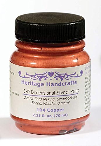 Heritage Handcrafts 3-D Dimensional Stencil Paint - Copper - Paste 2.25 Oz.