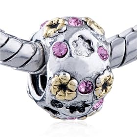 Buy October Birthstone Golden Flower European Charm Beads - Pandora Bead and Bracelet Compatible by Pugster
